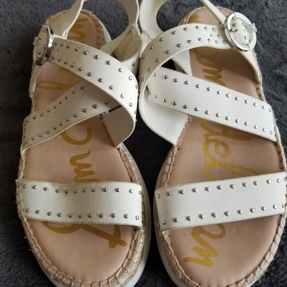 Sam Edelman white leather sandals  size 8